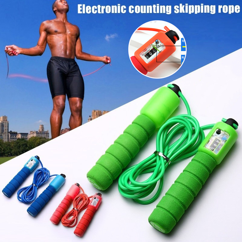 Skipping Rope With Counter Adjustable Length Counter Wear-resistant Foam Cotton Handle