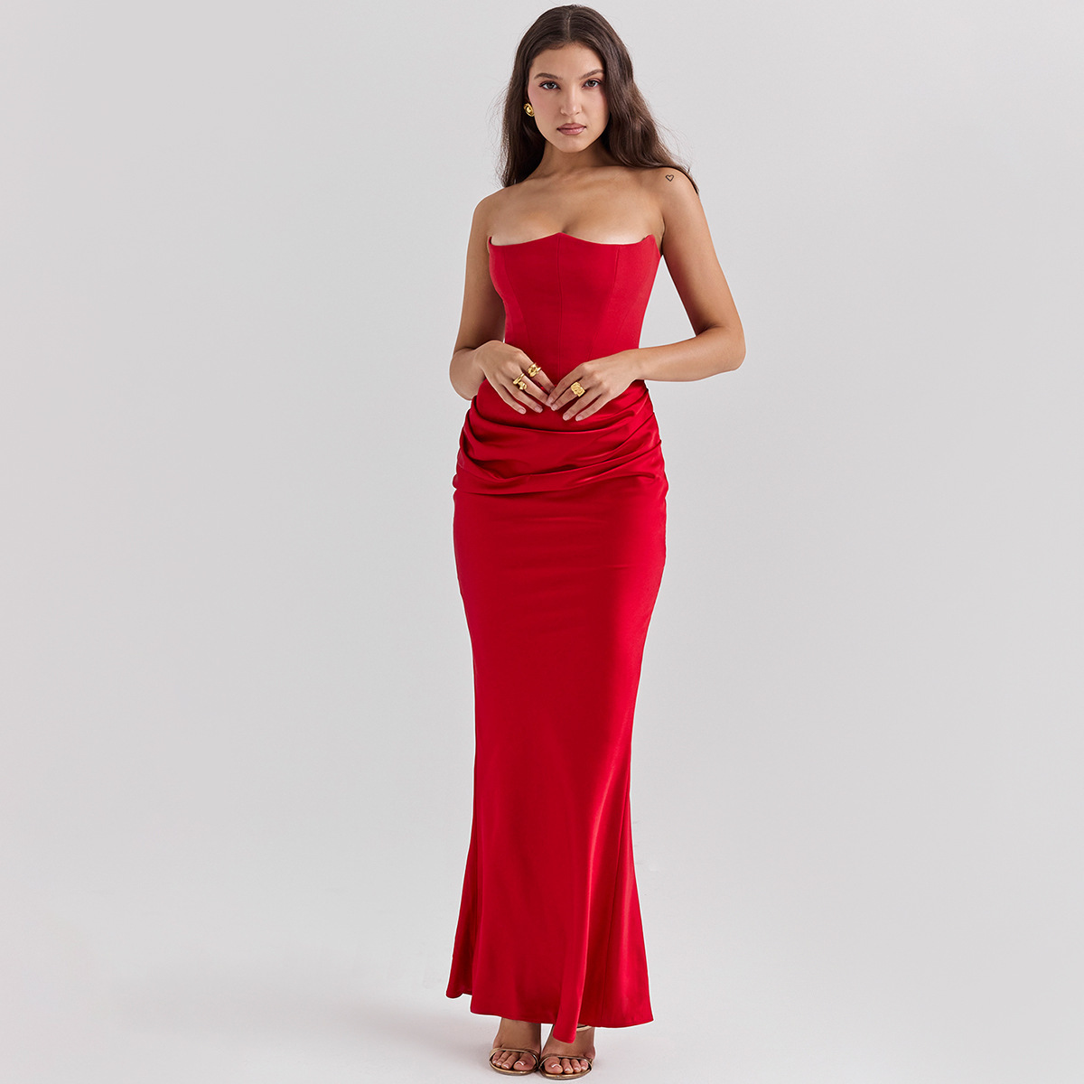 Slim Tube Top Party Evening Dress For Women - Image 6