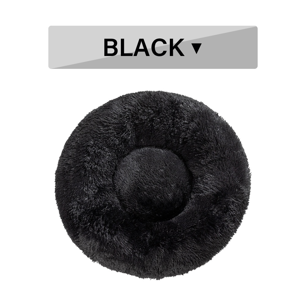 Fluffy Donut Dog Bed Warm Soft Long Plush Pet Cushion Dog House Cat Bed Washable Pet Sofa Mat Calming Samll Large Dog Beds - Image 5
