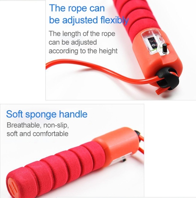 Skipping Rope With Counter Adjustable Length Counter Wear-resistant Foam Cotton Handle - Image 6