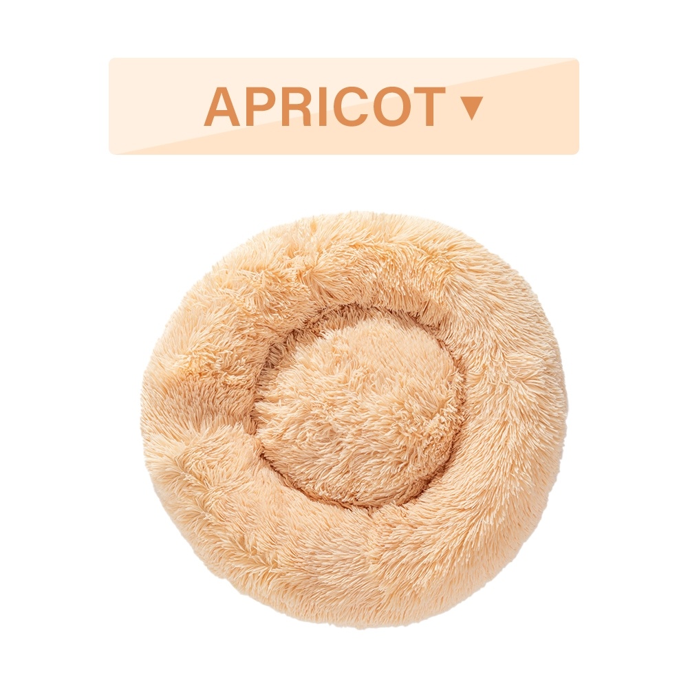 Fluffy Donut Dog Bed Warm Soft Long Plush Pet Cushion Dog House Cat Bed Washable Pet Sofa Mat Calming Samll Large Dog Beds - Image 9