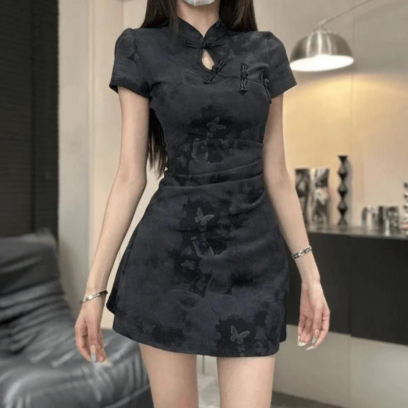 National Style Improved Cheongsam Collar Dress