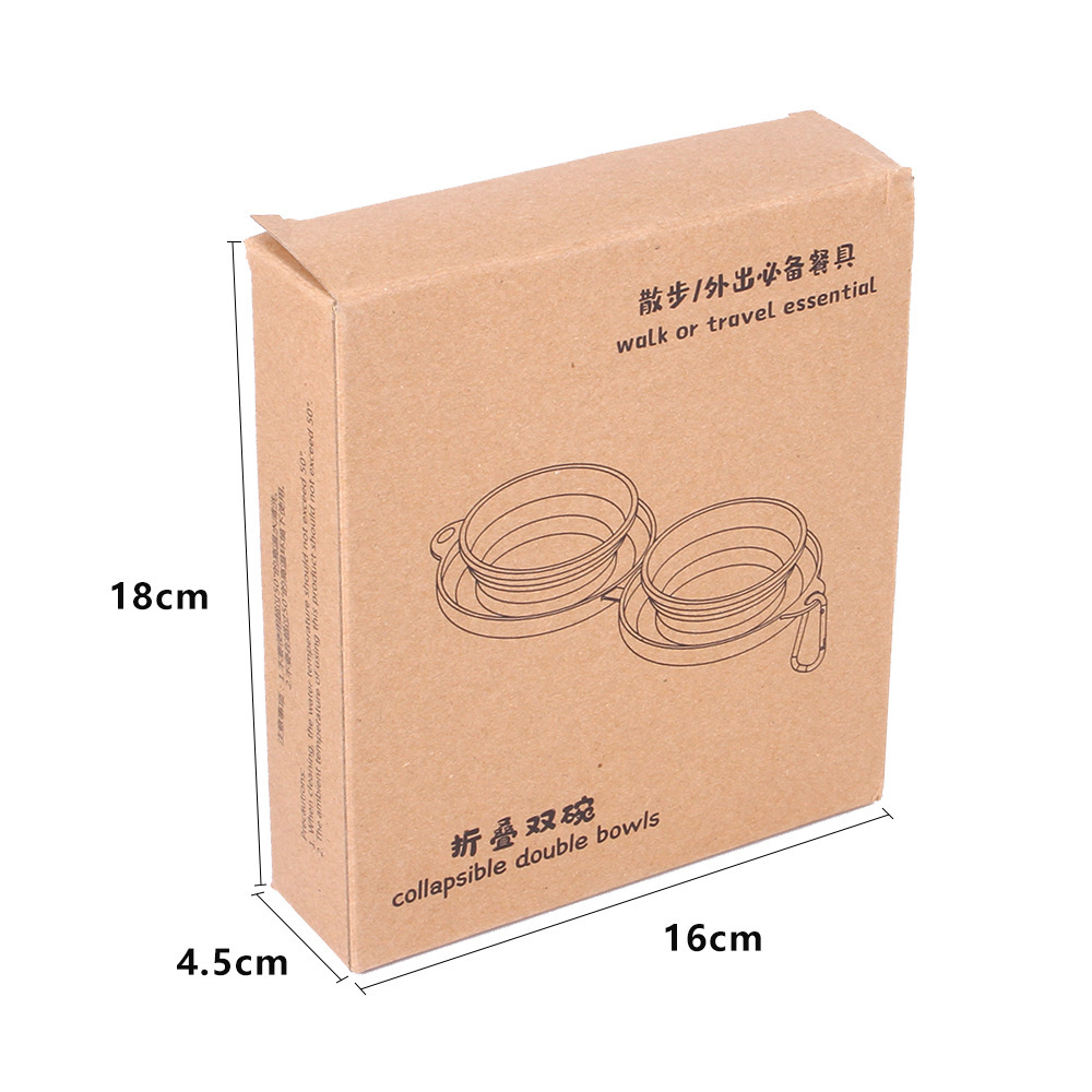 Rubber Foldable Double Bowl Pet Feeding Bowl Pets Supplies Dog Cat Bowls - Image 4