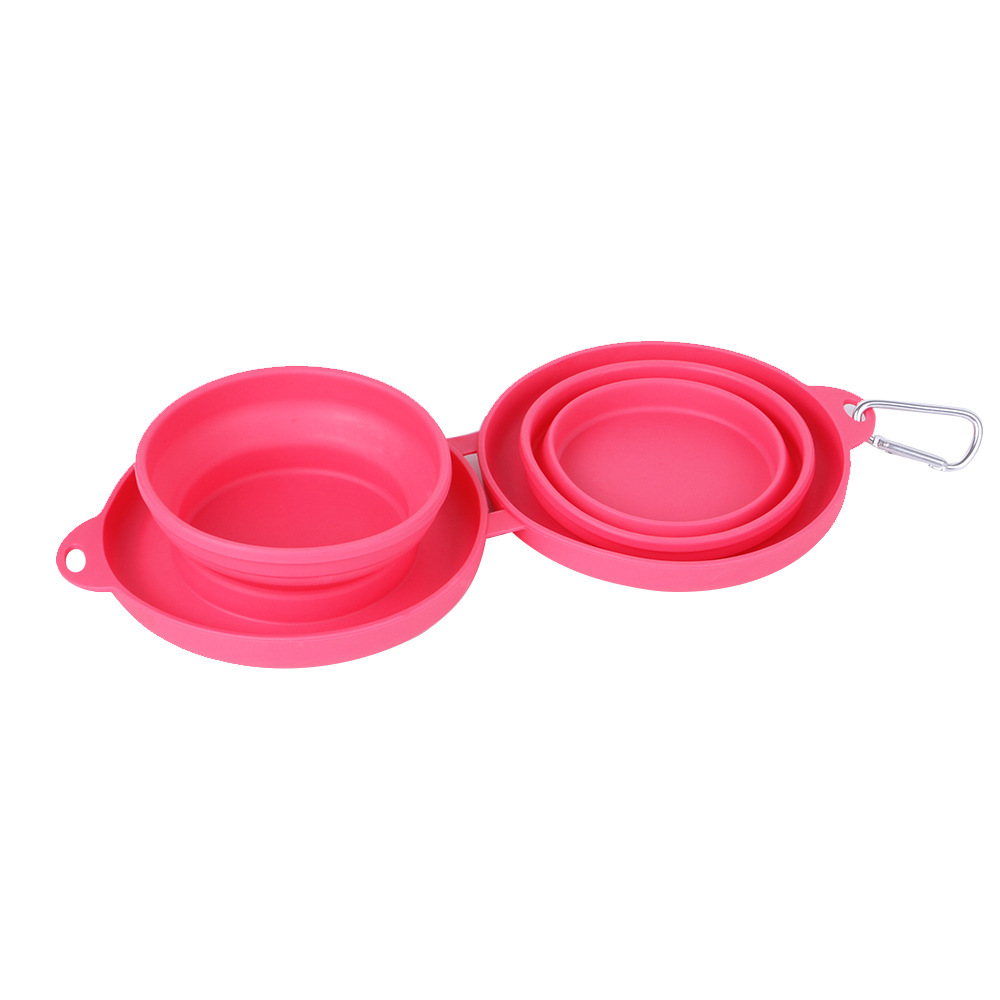 Rubber Foldable Double Bowl Pet Feeding Bowl Pets Supplies Dog Cat Bowls - Image 2