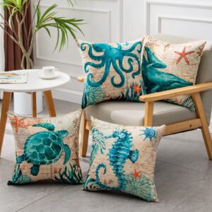 Cushion Covers Sea Animals Printed