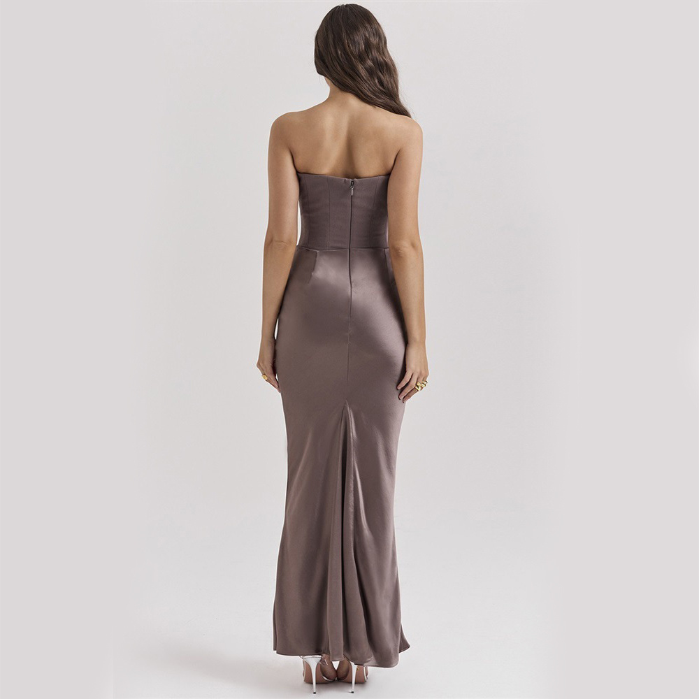Slim Tube Top Party Evening Dress For Women - Image 5