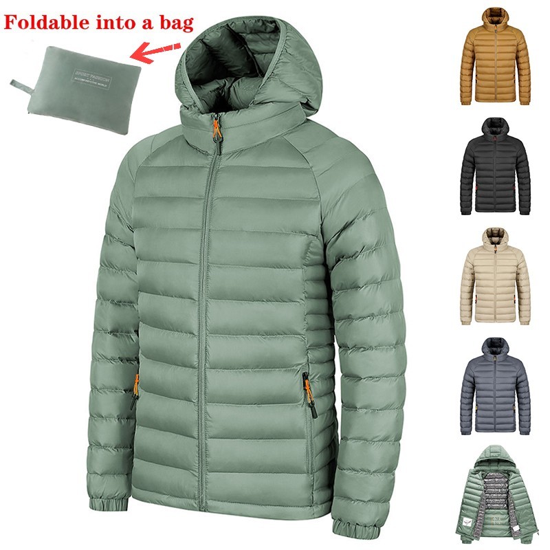 Winter Lightweight Hooded Coat With Pockets