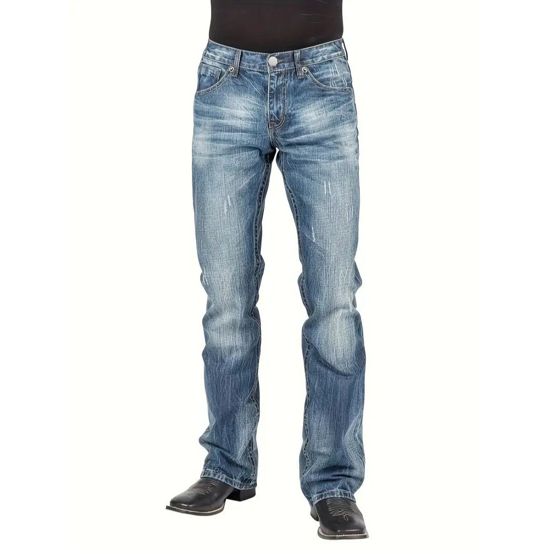 Mens Street-style Straight-leg Denim Jeans