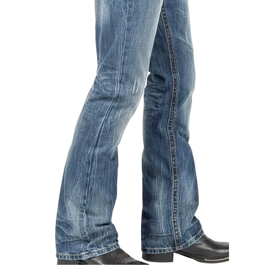 Mens Street-style Straight-leg Denim Jeans - Image 4