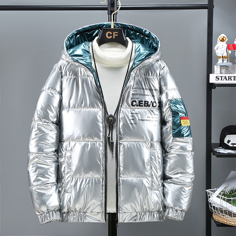 Winter Down Thick Bright Leather Cotton-padded Jacket - Image 7