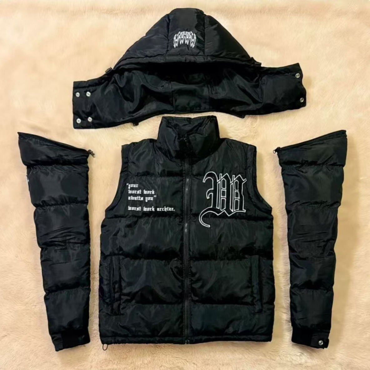 Winter Hooded Cotton-padded Cardigan Jacket - Image 3