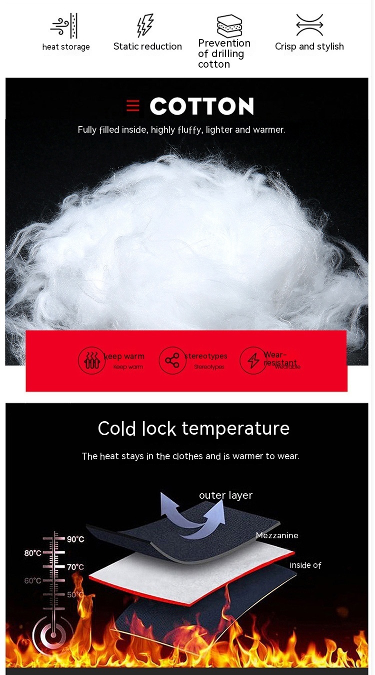 Winter Down Thick Bright Leather Cotton-padded Jacket - Image 10